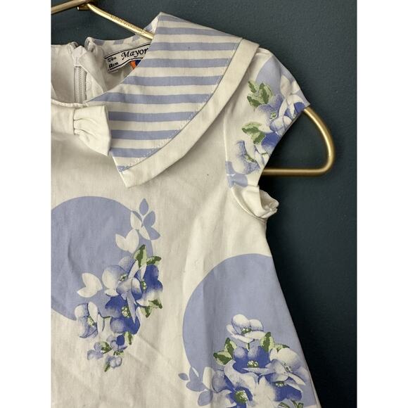 Mayoral Blue Floral Sailor Style Dress - Picture 4 of 4